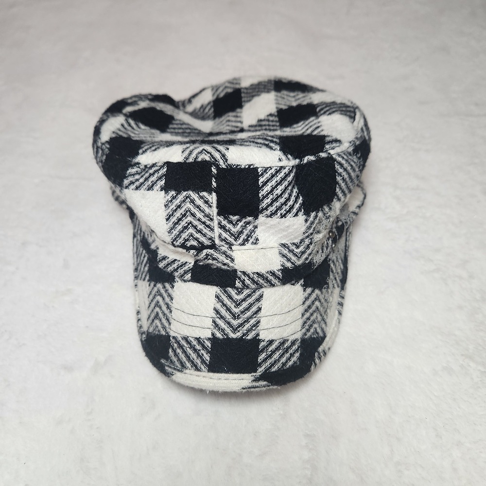 Claire's Y2K Plaid Cabbie Wool Blend Newsboy Cap Hat Checker Preppy Academia
